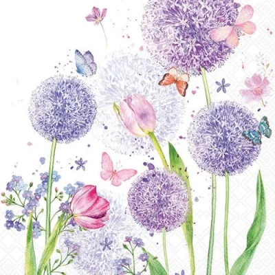 Image of 20 Ambiente Paper Napkins Flower Beauty Table Decoration with Motif Also for Party or Decoupage 33 x 33cm