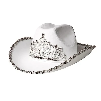 Image of Boland Adult Glimmer Cowgirl Hat, Western Fancy Dress Accessory, Ladies Cowboy Hat for Women, Rodeo, Party, Festival, Halloween, Up
