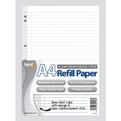 Image of Reinforced Strip Refill Clear 50 Sheets Paper Pack (A4)