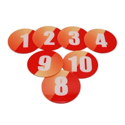 Image of NanTun 60mm Acrylic Circular Table Numbers Storage Lockers Cabinet Number (1 10) Pubs Restaurants Clubs Red 1 to 10