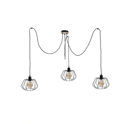 Image of Soho Cluster Pendant Ceiling Light Wood, 3x E27