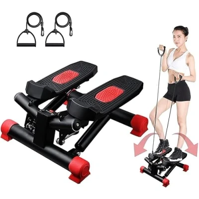 Image of Walgreen® Exercise Stepper, Mini Aerobic Stepper with Display, Quiet Fitness Including Resistance Bands, Massageable Gym for Home Workout, Legs Arm Full Body Training Machine