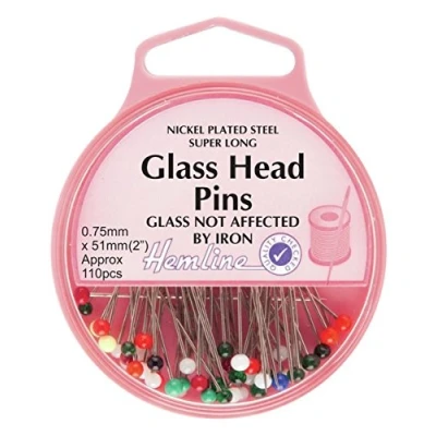 Image of Hemline Extra Long Glass Head Pins Approx. 110 peices 51mm x 0.75mm