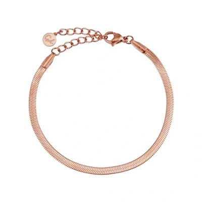 Image of GD GOOD.designs EST. 2015 Snake Bracelet for Ladies Flat Bangle without Pendant in Rose Gold Stainless Steel Jewellery 3mm wide Waterproof...