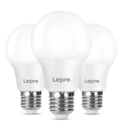 Image of Lepro E27 Screw Bulbs 60W Equivalent, Warm White 2700K LED Bulb, 8.5W 806lm Edison ES Light Energy Saving for Lamp, Non dimmable, Pack of 3