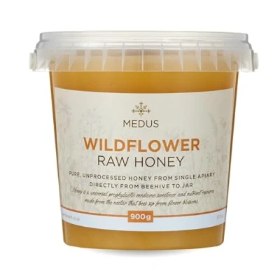 Image of Earthbreath Wildflower Raw Honey 900g Unpasteurised, Unfiltered Pure From Single Apiary Natural Sweetener for Cooking, Tea, Juice, Drinks, Food