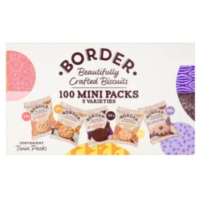 Image of Border 100 Mini Packs Biscuits 5 Varieties x Case of