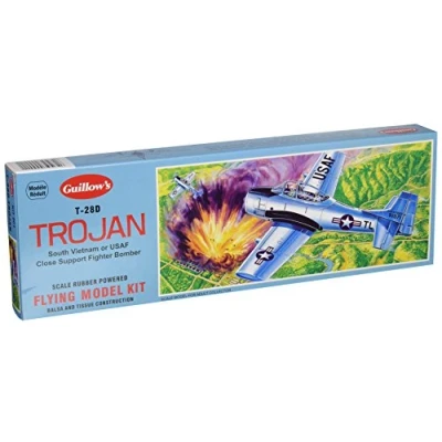 Image of Trojan T 28D balsa model kit from guillows