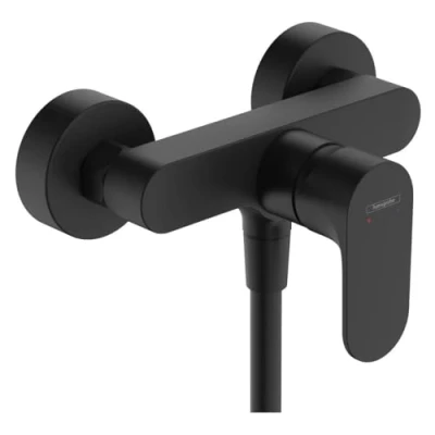 Image of Hansgrohe Rebris S Single Lever Shower Mixer for Exposed Installation, Matt Black, 72640670