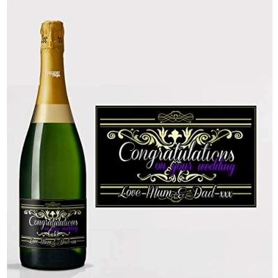 Image of Personalised Champagne Congratulations Bottle Label Any Wording