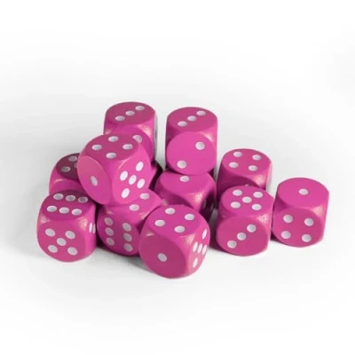 Image of Spieltz Mini Wooden Dice for Board Games 12 mm, Made in Germany (Pink, 50 Cubes)