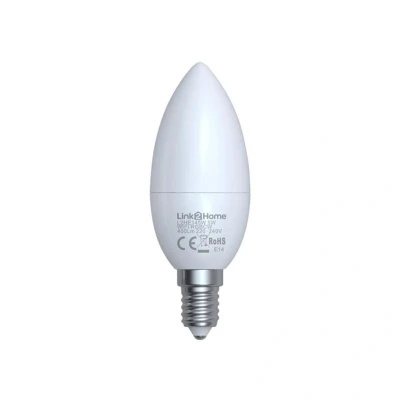 Image of Link2Home E14/40W Equivalent WiFi LED Lamp, Smart Light Bulb with RGB Multicolour Settings Dimmable Alexa and Google Voice Control