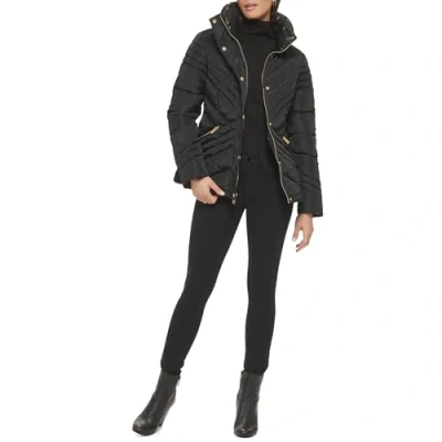 Image of GUESS Women&#039;s Midweight Puffer Jacket Transitional, Cold Weather Black, S