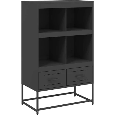Image of vidaXL Highboard Black 68.5x39x111.5 cm Steel