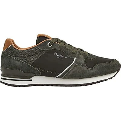 Image of Pepe Jeans Men&#039;s London City Sneaker, 765KHAKI Green, 9 UK