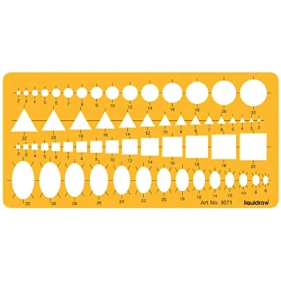 Image of Liquidraw Circle Template Stencil Ellipse Oval Triangle Square Hexagon Geometry Shapes Templates For Drawing Rulers Technical Drafting Stencils Engineering Architecture (4 Combination)