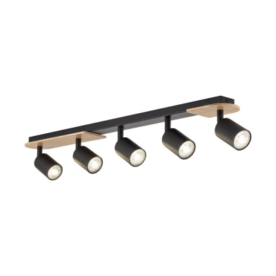 Image of TK Lighting Cover Wood downlight, 5 bulb