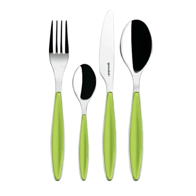 Image of Guzzini Feeling, 24 Piece Cutlery Set Apple Green, 15.8 x 7.5 h25.5 cm 23000084