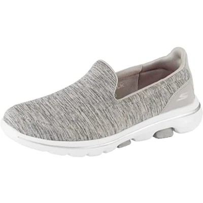 Image of Skechers Women&#039;s Go Walk 5 Honor Trainers, Grey Gray Textile Trim Gry, 5.5 UK