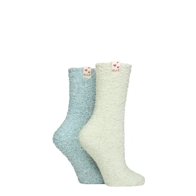 Image of Elle Ladies Bed &amp; Slipper Socks Soft, Cosy Warm in Many Colours for Home and Lounging, a Gift Idea Christmas Pack of 2 Size 4 8 Storm