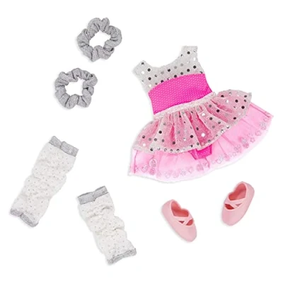 Image of Glitter Girls Dolls by Battat Twirls of Joy Ballerina Outfit Hearts &amp; Stars Ballet Dress, Hair Elastics, Shoes 14 inch Doll Clothes Accessories for Kids Ages 3 Up Children’s Toys