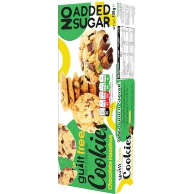 Image of GuiltFree No Added Sugar &amp; Free Cookies Biscuits Perfect for Diabetic Gift Hamper Basket Occassions (Chocolate Hazelnut, 135g)