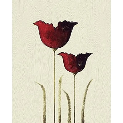 Image of Nicola Evans Tulips 2&quot; Canvas Print, Polyester, Multi Colour, 40 x 50 cm