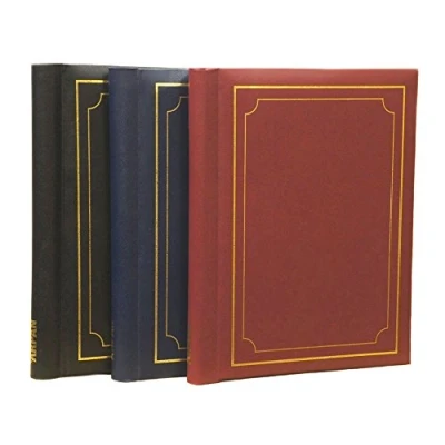 Image of 3 x Arpan Self Adhesive Photo Albums Totaling 108 Sheets 216 Sides (Black/Blue/Red)