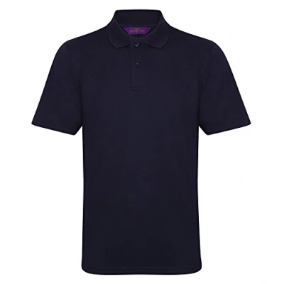 Image of Henbury Mens Coolplus® Pique Polo Shirt (M) (Oxford Navy)