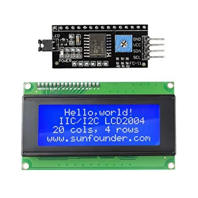 Image of SunFounder IIC/I2C/TWI Serial 2004/20x4 LCD Display Module Shield compatible with Arduino R3/Mega