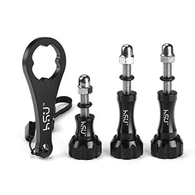 Image of HSU 3pcs Aluminum ThumbScrew Set + Wrench for GoPro Hero 13/12/11/10/9/8/7/6/5/4/3+/3/GoPro Max (Black)