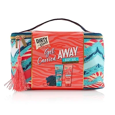 Image of Dirty Works Get Carried Away Christmas Gift Set: Crème de la Creamy Body Wash, Big Softie Signature Butter, and Shower Puff Essential Bath &amp; Kit