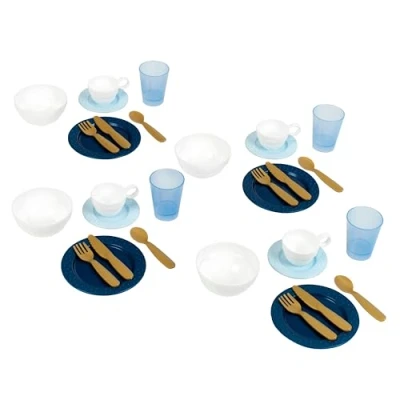 Image of Theo Klein 9166 tableware set I Sturdy and stylish play for 4 people Includes bowls gold colored cutlery Toy children from 2 years