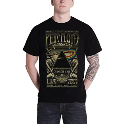 Image of Pink Floyd Carnegie Hall Poster Official Mens Black T Shirt Logo Album New York XXLarge