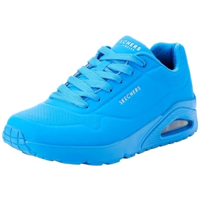 Image of Skechers Men&#039;s Uno Stand on Air Trainers, Blue Durabuck Mesh, 7.5 UK