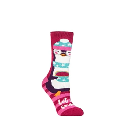 Image of Women&#039;s 1 Pair SOCKSHOP Heat Holders Lite Christmas Socks Penguin 4 8