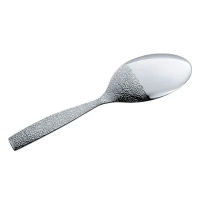 Image of Alessi MW03/11 Dressed Serving Spoon with Relief Decoration, Silver
