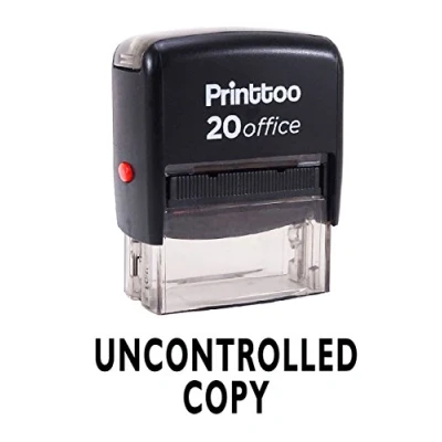 Image of Printtoo UNCONTROLLED Copy Self Inking Rubber Stamp Office Stationary Custom Black