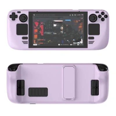 Image of Colorful Protective Case Suitable for Steam deck PC Material Full Cover with Stand Skin friendly Feel Game Console Accessories (light purple)