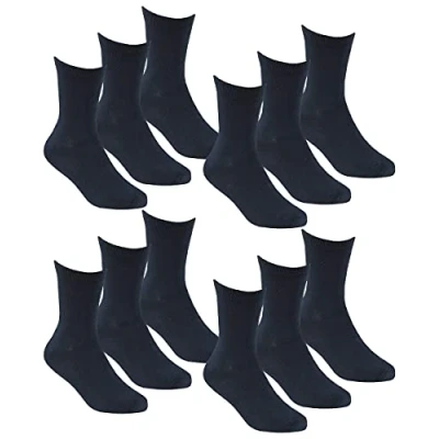 Image of Undercover 12 Pairs Kids Bamboo Ankle Socks 42B712 Navy 6 8.5