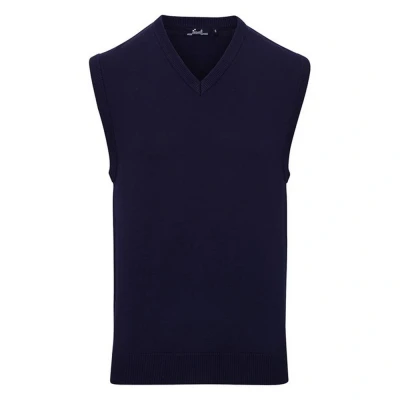 Image of Premier Mens Knitted Sleeveless Sweater Vest (Navy) Size 2XL