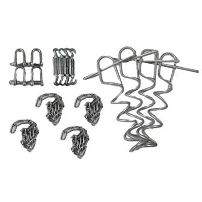 Image of Caravan Storm Tie Down Kit with Screw Picket Anchors (Soft Ground Chain Tether Stake)