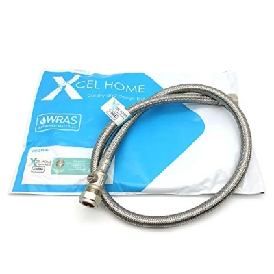 Image of 1 x WRAS Approved 900mm 15mm Compression with Isolation Valve 1/2&quot; Flexible Pipe Connector Stainless Steel Braided