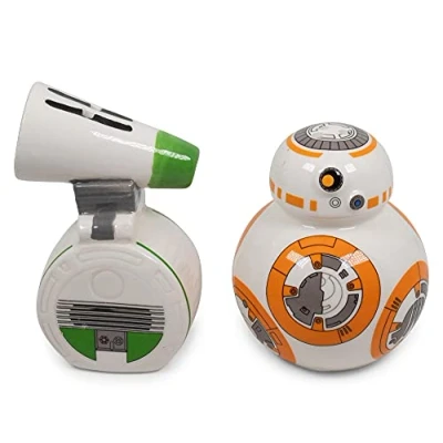 Image of Star Wars BB 8 and D O Ceramic Salt Pepper Shakers Set of 2, White (SW35745)