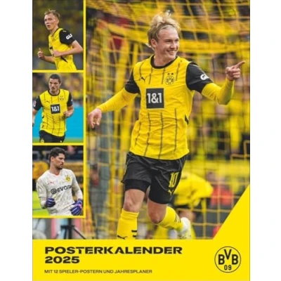 Image of BVB Posterkalender 2025: Jahres Wandkalender 2025 für Fußballfans. Fotokalender mit den Stars von Borussia Dortmund. Kalender im Hochformat 34 x 44 cm.