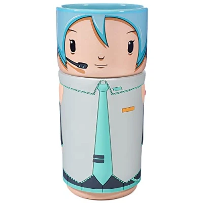 Image of CosCups by Numskull Hatsune Miku Ceramic Mug Gift with Rubber Sleeve 400ml Official Merchandise
