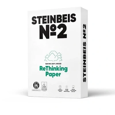 Image of STEINBEIS N2 TRENDWHITE Reproduction Paper 100% Recycled Natural Colour 80 g A4 Blue Angel Ream of 500 Sheets