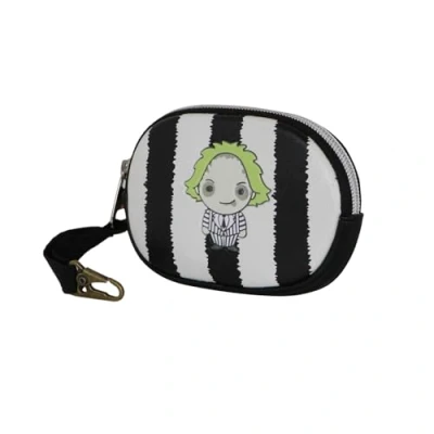 Image of Beetlejuice Stripes Pill Coin Purse, White, 12 x 8.5 cm