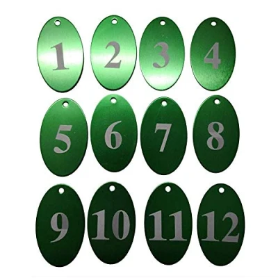Image of Sourcemall Aluminum Alloy Numbered Tags with Key Ring (Green, 1 25)
