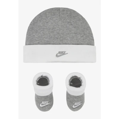 Image of Nike Sportswear Futura HAT AND Bootie BABY SET Beanie for kids, Size: 0 6m, Dark grey heather